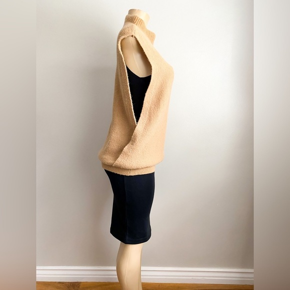 Banana Republic Sleeveless Cowl Turtleneck Pullover Wool Sweater Alpaca Spandex - Picture 3 of 10